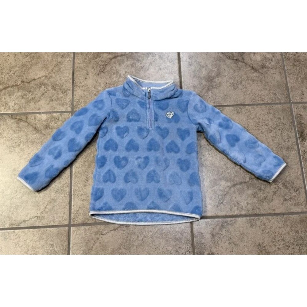 Juicy Couture blue fuzzy fleece quarter-zip pullover jacket